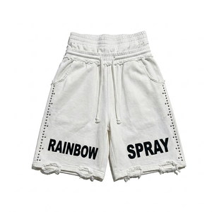 Shorts d'été personnalisés pour hommes 100 % coton, coupe sportive, taille mi-haute, style rétro délavé, séchage rapide et respirant - Product Image 1