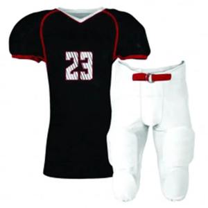 Vêtements de sport d'équipe de football américain en sergé personnalisés de haute qualité Maillots de football personnalisés Ensembles d'uniformes OEM courts et respirants - Product Image 4