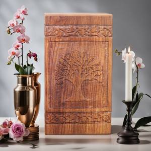 Urnes en bois pour cendres humaines Urne funéraire Arbre de vie Cendres adultes Urne personnalisée - Product Image 2