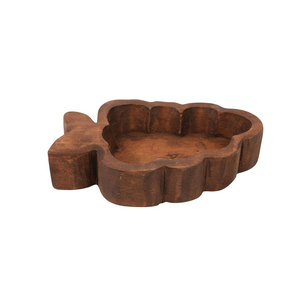 Bol à bougie en pâte de bois Plateau de décoration de Noël romantique 2 pièces Bol à bougie en bois d'acacia Design populaire - Product Image 6