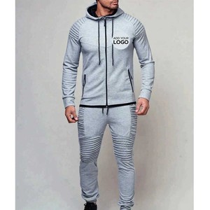 Conjunto de chándal unisex negro con cremallera para gimnasio, sudadera con cremallera y pantalones deportivos para correr, ropa deportiva - Product Image 3