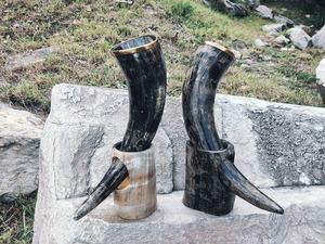 Las tazas de café vikingas más populares, taza de cuerno Natural hecha a mano única para uso doméstico y en el bar al mejor precio - Product Image 5