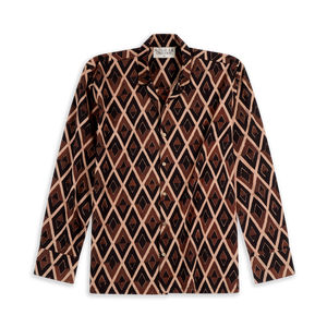 Camisa Casual para Hombre Iron Shadow, Diseño Clásico a Rayas y Cuadros, Algodón Orgánico de Comercio Justo, Teñido con Hierro Natural, Popelina Estampada - Product Image 1