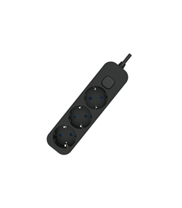 Presa multipla 3T con interruttore e cavo da 1,5 m. Nero (F-Bright 1001711-N) - Product Image 1