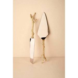 Brass Gold Plated Metal Cake Serving <b>Set</b> New Design Handle Design Wedding Cake Server <b>Set</b> with Amazing Handle - Product Image 5