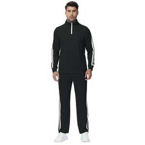Chándales para hombre de 2 piezas de manga larga atléticos con cremallera completa chándal conjunto de chándal informal al aire libre ropa de calle conjunto de chándal deportivo - Product Image 4