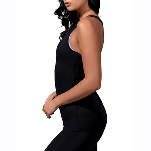 Fibra de bambú Gimnasio Entrenamiento Fitness Camisetas sin mangas en blanco Algodón para mujer Copas extraíbles privadas Tank Crop Top Chaleco Fitness & Yoga Wear - Product Image 4