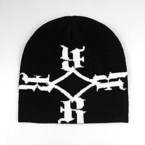 Black <b>Beanies</b> Manufacturer CustomAll Over Printed Streetwear Sports <b>Beanie</b> Acrylic Skull Cap Cuffed Jacquard <b>Slouchy</b> Winter <b>Hat</b> - Product Image 4