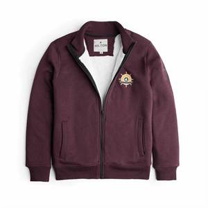 Venta al por mayor de calidad superior Heavy Sherpa chaquetas de los hombres Super Warm Zip up algodón polar tela High Street Bomber chaqueta de cuello - Product Image 3