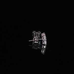 Princess Cut Moissanite Diamond 925 <b>Silver</b> <b>Stud</b> Earrings With Secure Screw Back Fine Earring For Women Everyday Wear - Product Image 4