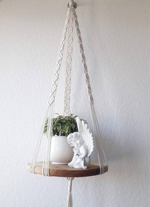 Decoración Bohemia para el hogar, cuerda de algodón hecha a mano, colgador de plantas de macramé, estante colgante de pared, organizador, tamaño personalizable ecológico - Product Image 2