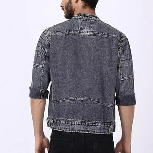 Chaqueta de Mezclilla Recubierta para Hombre, Estilo Vintage con Cuello Alto y Capucha, con Logotipo Frontal y Diseño Personalizado - Product Image 3