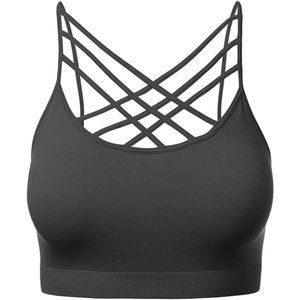 Vente chaude Logo Personnalisé Vêtements de Sport pour Femmes Soutien-Gorge de Sport Dos Nu Haut de Fitness Élastique Sans Couture Yoga Soutien-Gorge de Sport pour Femmes - Product Image 1
