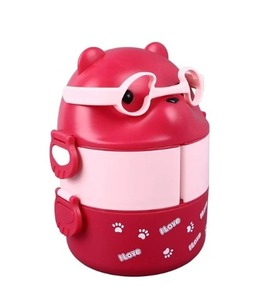 กล่องอาหารกลางวันเบนโตะพลาสติกเท็ดดี้พร้อมช้อนและส้อมภาชนะใส่อาหารกลางวันพลาสติกพร้อมฝาพลาสติกใช้งานได้จริง - Product Image 6