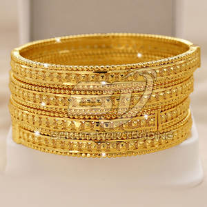 Gold Color Wedding <b>Bangles</b> In Adult Size Customized Wedding Festive Jewelry Pakistan Bridal <b>Bangles</b> - Product Image 1