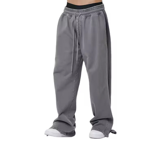 Venta al por mayor pantalones de chándal holgados de moda 100% algodón estilo casual con patrón recto de cintura media mejor precio pantalones de chándal holgados - Product Image 1