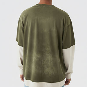 เสื้อยืดแขนยาวสไตล์ฮิปฮอปแฟชั่นใหม่ปี 2025 ล้างสีซีดแบบซันเฟด คุณภาพพรีเมียม ผ้าฝ้าย 100% เสื้อยืดแบบสวม - Product Image 2