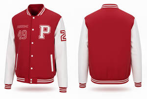 Veste d'université en laine unisexe de haute qualité pour l'hiver col montant personnalisé Hip Hop Vintage Design Pattern Decoration Eco Friendly - Product Image 2