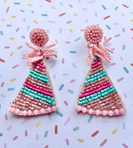 Pendientes de Bisutería con Cuentas Bordadas de la India, Pendientes Hechos a Mano para Mujeres y Niñas, Multicolores de Glowin Fashion - Product Image 3