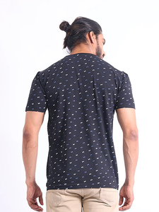 Camiseta de media manga con cuello estirable Premium para hombre, cómoda ropa informal de algodón 100%, estilo de ajuste Regular estampado a la moda - Product Image 6