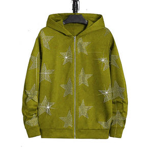 New Fashion Men's Rhinestone Hoodies 100% Cotton Fleece Waterproof Breathable Winter Durable High Quality Hot <b>Sale</b> Trending - Product Image 1