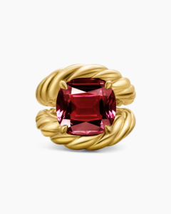 Women's 18K <b>Gold</b> Plated Red Diamond <b>Ring</b> Marbella Jewelry <b>Amethyst</b> Diamonds IGI Certified Fashion Jewelry for Weddings Parties - Product Image 3