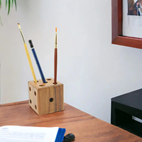 Porte-stylo de qualité supérieure avec accent en bois Boîte de rangement de bureau Idéal pour les espaces de travail de décoration de bureau élégants Organisé Meilleurs porte-stylos