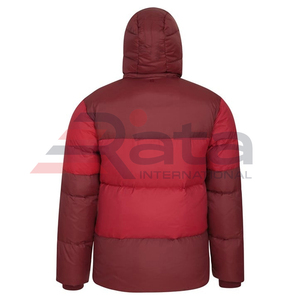 Chaqueta Acolchada con Capucha para Hombre RATA INTERNATIONAL, Cuello Alto, Cierre de Cremallera, Impermeable, Resistente al Viento, Exterior de Lona, Estilo Casual - Product Image 4