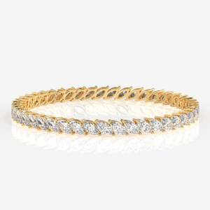 Brazalete de Oro de 14K con Diamante Cultivado en Laboratorio con Corte Marquesa, Pulseras y Brazaletes de Diamantes Premium - Product Image 2