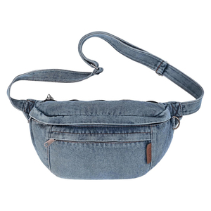 Riñonera de mezclilla para mujer, bolso de pecho grande, bolsos de jean con correa ajustable, bolsos cruzados personalizados - Product Image 1