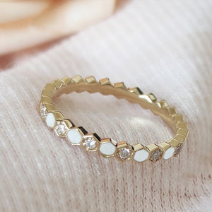 Minimaliste S925 mariage <span class=keywords><strong>opale</strong></span> hexagone pile anneau 925 en argent Sterling <span class=keywords><strong>naissance</strong></span> <span class=keywords><strong>pierre</strong></span> anneaux empilables - Product Image 6