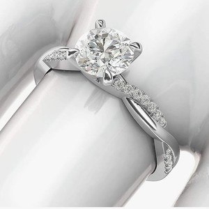 Bague de fiançailles solitaire en diamant de laboratoire taille brillant certifié, en argent sterling 925, certifiée IGI, ajustable pour femme - Product Image 5