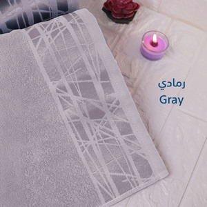 Serviette de bain super absorbante en coton égyptien 100%, gris, 90x50 cm, toutes saisons de luxe - Product Image 1