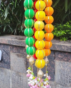 Cuerda de bolas de Gota de 2 pies para decoración colgante de puerta lateral Color Toran completo para decoración Haldi Mehndi y Sangeet - Product Image 4