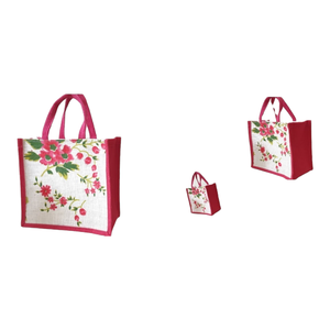 Bolsas de yute de alta calidad para compras, regalos de comestibles, patrón de tela de estilo personalizado, Color pequeño, origen crudo, India - Product Image 3