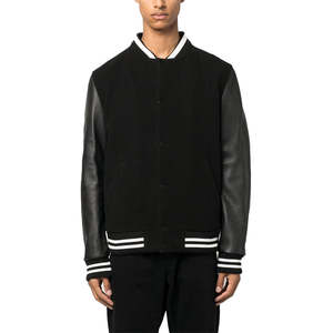 Veste universitaire cloutée à crâne de luxe pour hommes Streetwear à manches en cuir de créateur - Product Image 5