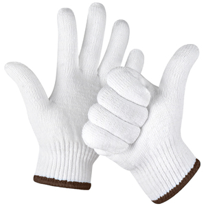 Gants de sécurité industriels de haute qualité, résistants, en tissu de coton doux, très populaires, gants d'inspection blancs pour la protection des mains et des bras - Product Image 1