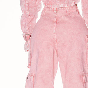 กางเกงคาร์โก้ผู้หญิงทันสมัยและสวมใส่สบายในปริมาณสั่งซื้อขั้นต่ำที่น้อย  กางเกงคาร์โก้ลำลองสไตล์สปอร์ตมีกระเป๋าสำหรับผู้หญิงและกางเกงผู้ชายแบบซักแล้ว - Product Image 3