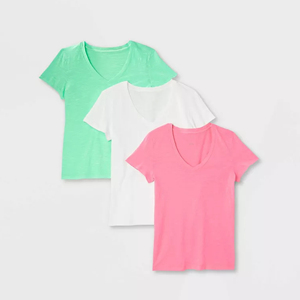 Ropa de calle de calidad superior para mujer, ropa deportiva de manga corta con cuello en V, ropa cómoda de tela de punto para mujer - Product Image 1