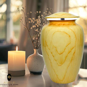 โกศหินอ่อนสีเหลืองลายพิมพ์สไตล์ยุโรปสำหรับบรรจุอัฐิคน ทนทาน คุณภาพพรีเมียม เป็นมิตรกับสิ่งแวดล้อม และปรับแต่งได้ - Product Image 4