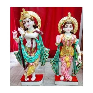 Fillettes décoratives en marbre blanc pur, nouveau Design fait à la main, magnifique conception, dieu et déesse, Radha Krishna, mur pour Temple - Product Image 1