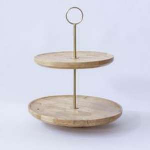 Classic vintage <b>wooden</b> <b>cake</b> <b>stand</b> with solid construction and smooth finished for elegantly displaying <b>cakes</b> muffins - Product Image 5