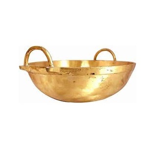Serveur de nourriture de haute qualité en laiton massif brillant Kadai pour la maison et l'hôtel Ustensiles de cuisine en métal au design classique pour les plats de cuisson - Product Image 5