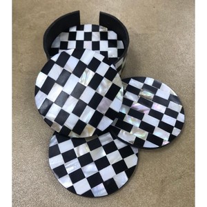 Wooden <b>Coasters</b> <b>Set</b> with Holder Mother of Pearl Inlay <b>Coasters</b> Premium Mother of Pearl <b>Coaster</b> <b>Set</b> Hotels & Restaurant - Product Image 5