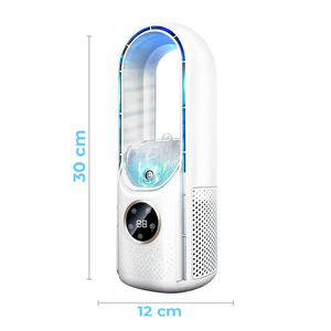 Ventilatore a piantana senza pale con umidificatore, 6 velocità, display digitale, installazione da tavolo/pavimento, controllo meccanico per uso domestico e camper - Product Image 4