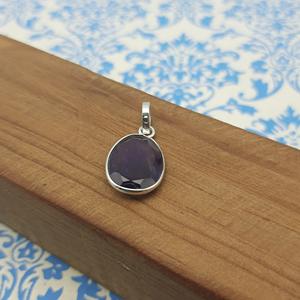 Colgante de piedra de amatista facetada Natural atractivo de Plata de Ley 925, último diseño de moda de la joyería de India, venta al por mayor de plata - Product Image 4
