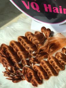 ผมดิบจากคนเวียดนามของ100% ผมถักเปียแบบมีความละเอียดสูงด้วยลูกไม้ระดับ HD สไตล์เป็นลอนด้านหน้า - Product Image 3