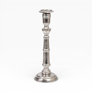 Classic <b>Silver</b> Metal Candle Holder With Traditional Shape For Timeless Unique Decoration - Product Image 1