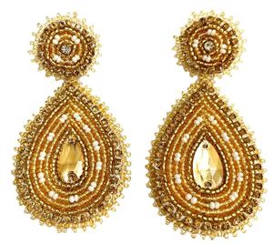 Pendiente de hierba Mardi negro bordado con cuentas de aspecto de diseño Premium con joyería elegante hecha a mano de moda de la India - Product Image 3