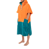 Poncho de plage de surf imperméable avec capuche pour hommes adultes Serviette à langer Peignoir de bain Parka Décoration de fourrure Surf Natation Double Couleur